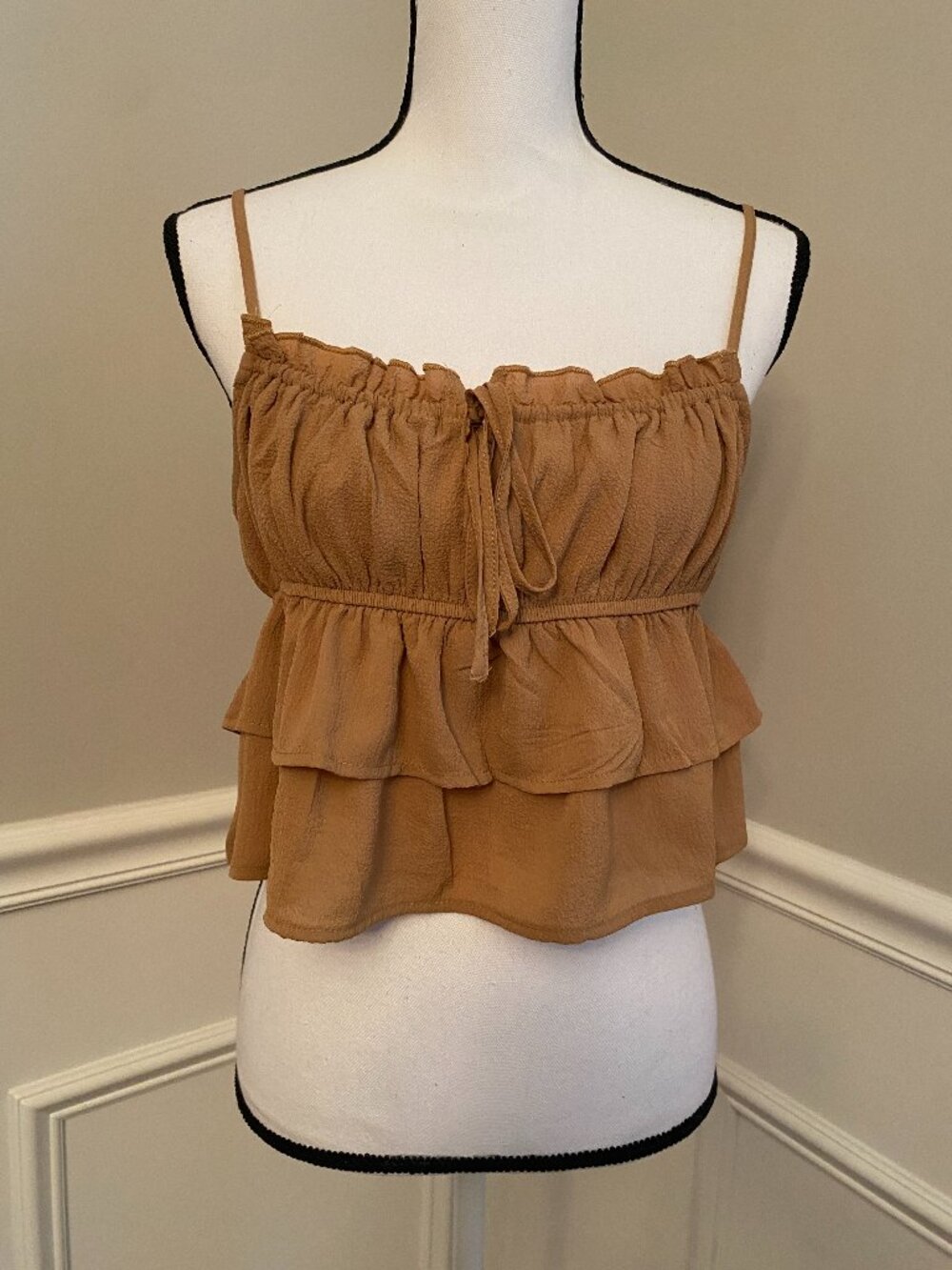 Wild Fable Ruffle Tank Top Size Medium Brown